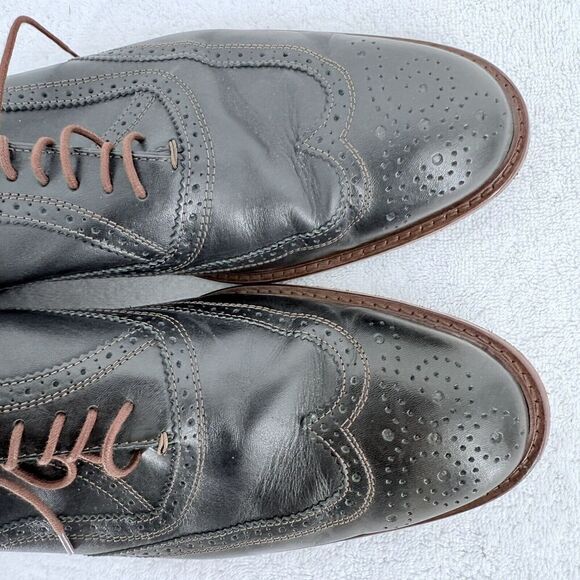 Mercanti Fiorentini men\'s black leather wingtip brogue shoes size 12 Italy main image 5